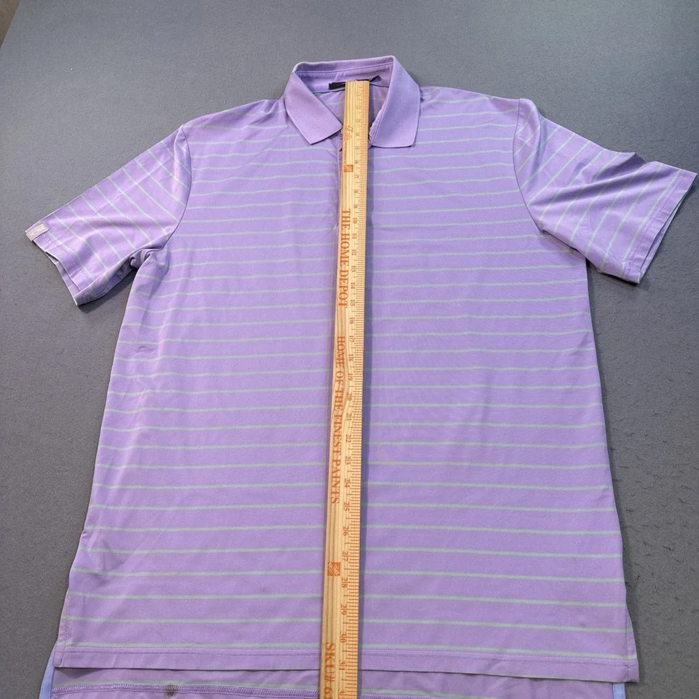 RLX Ralph Lauren Polo Golf Shirt MENS LARGE PERFORMANCE Lavender   Stripe